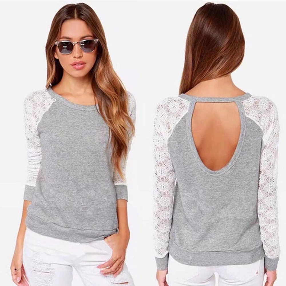 Open Back Lace T-Shirt